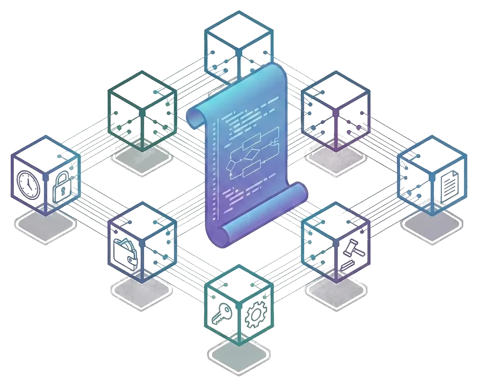 Smart contract development and security illustration